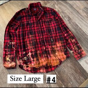 Custom Red Splat Bleached Flannel